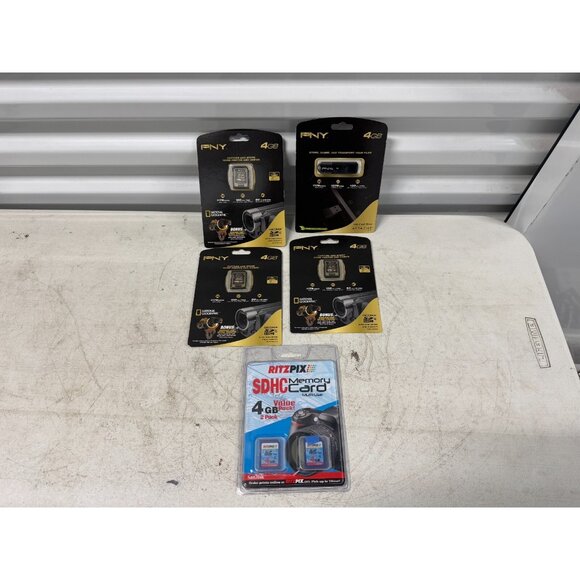Lot of 5 PNY SDHC Premium CARD 4GB Class 3 SD Card High Speed & USB Flash Drive - Picture 1 of 8
